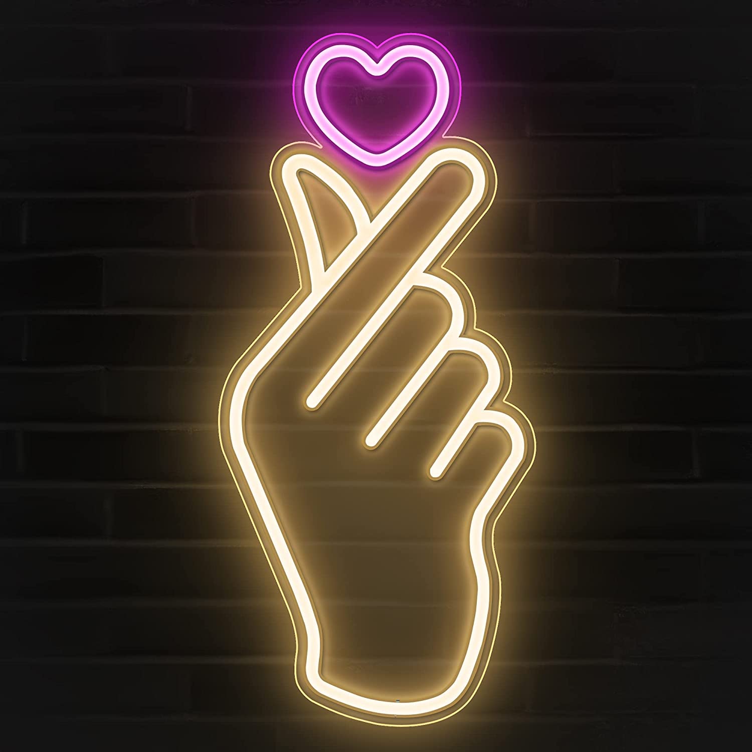 Lumoonosity Finger Heart Neon Sign