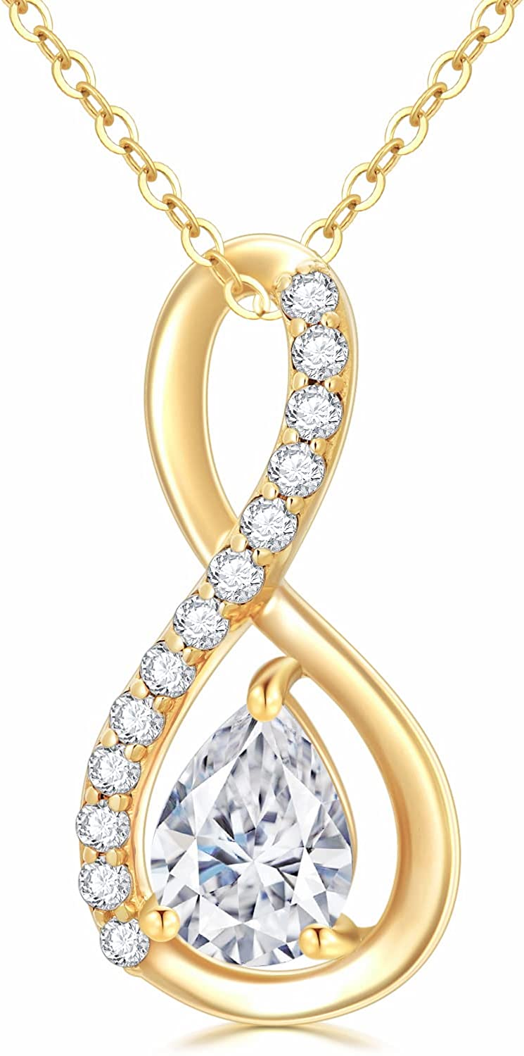 SISGEM 14k Gold Infinity Necklace
