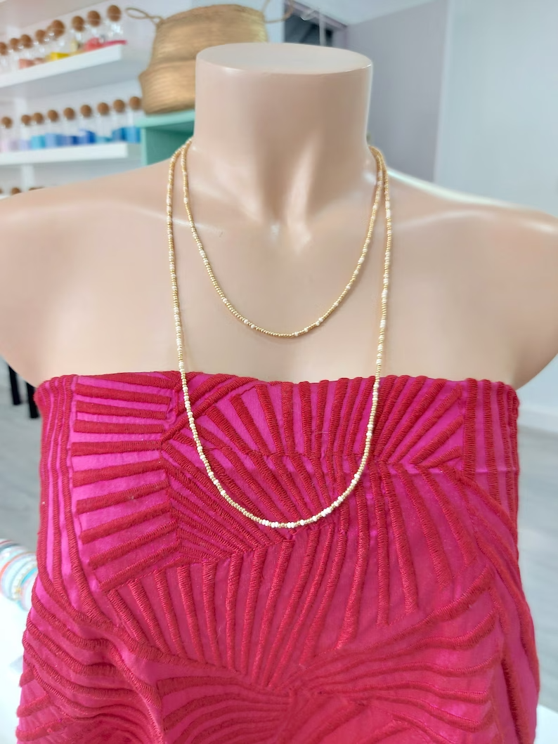 Ivory and Gold Bead Necklace