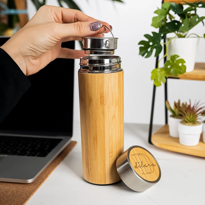 Personalized Bamboo Stainless Tumbler