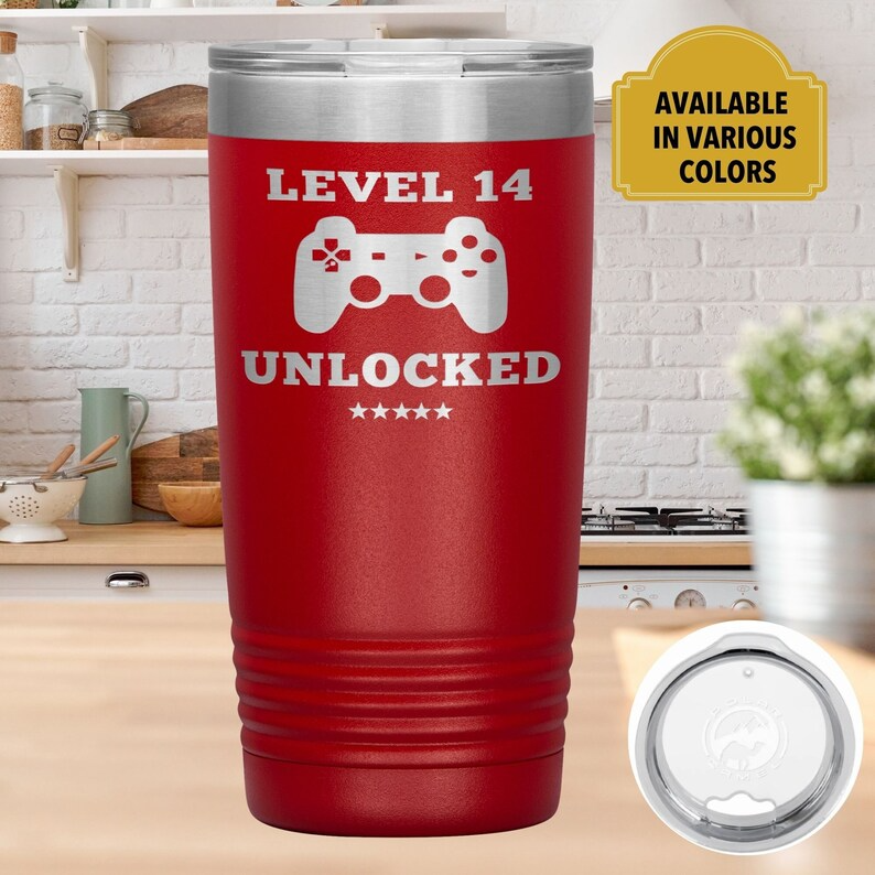 Level 14 Unlocked Laser Engraved Cup