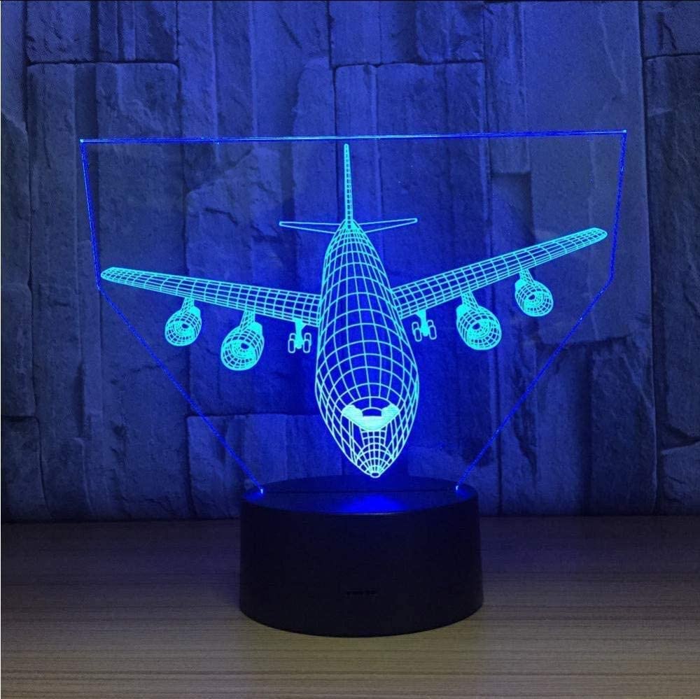 YKLWORLD Airplane Night Light 3D Illusion